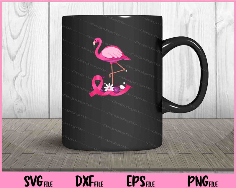 Cute Flamingo Pink Ribbon Breast Cancer mug