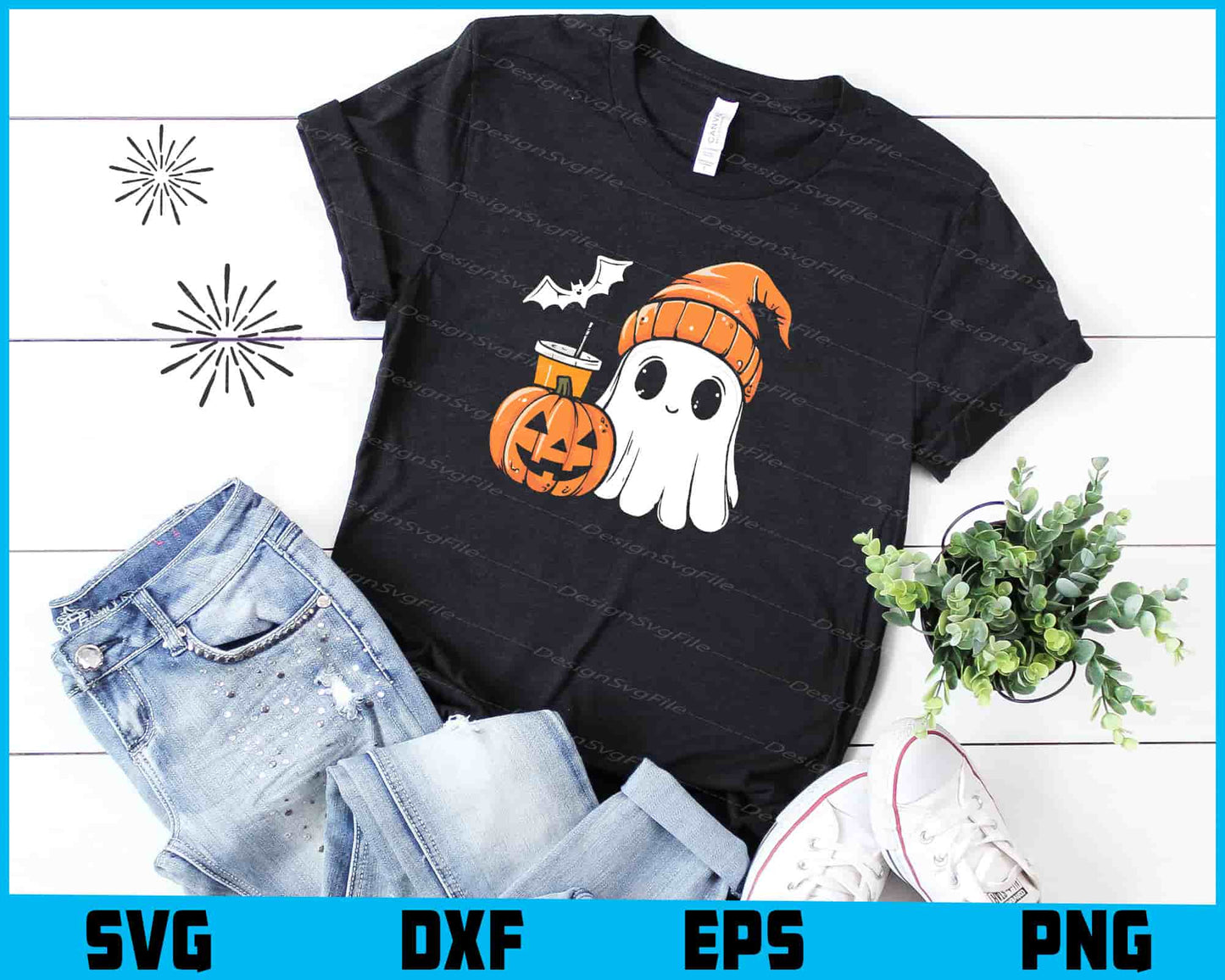 Cute Ghost Coffee Pumpkin Halloween