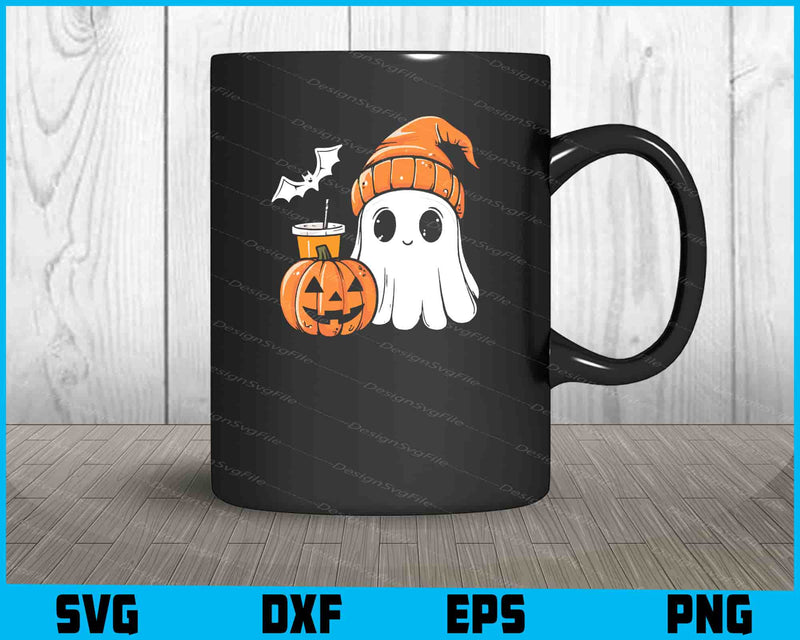 Cute Ghost Coffee Pumpkin Halloween