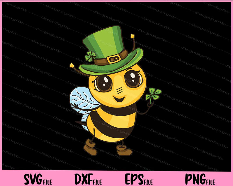 Cute Irish Bee St Paddy's Day Svg Cutting Printable Files  - Premium Cutting Files in SVG, PNG & EPS Formats - Premium SVG Cutting Files for Crafts