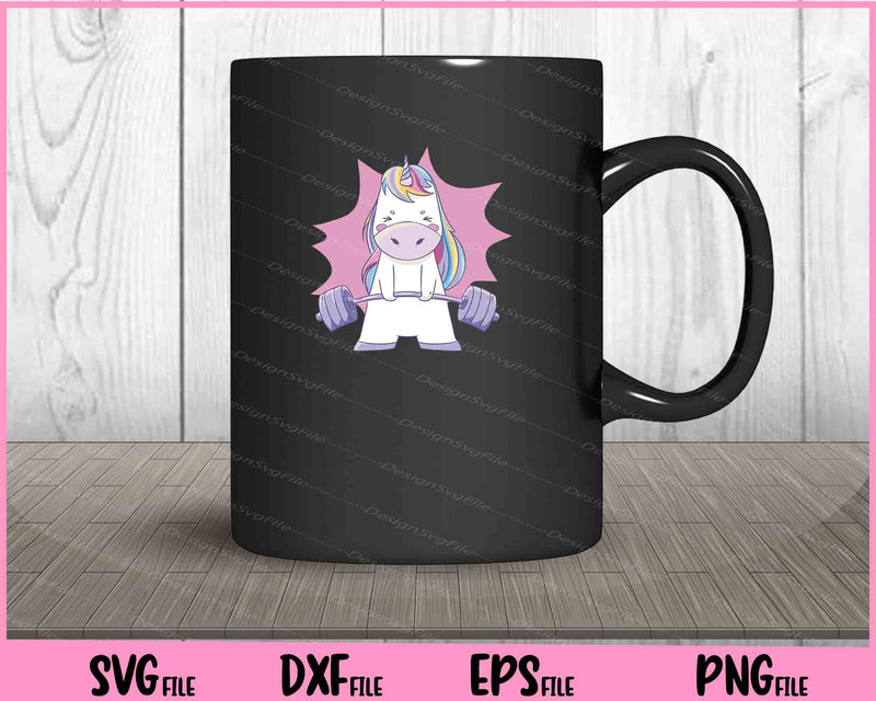 Cute Unicorn Lifting Weights mug
