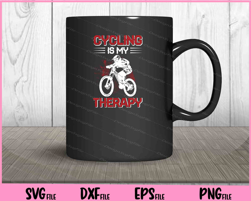 Cycling Is My Therapy mug