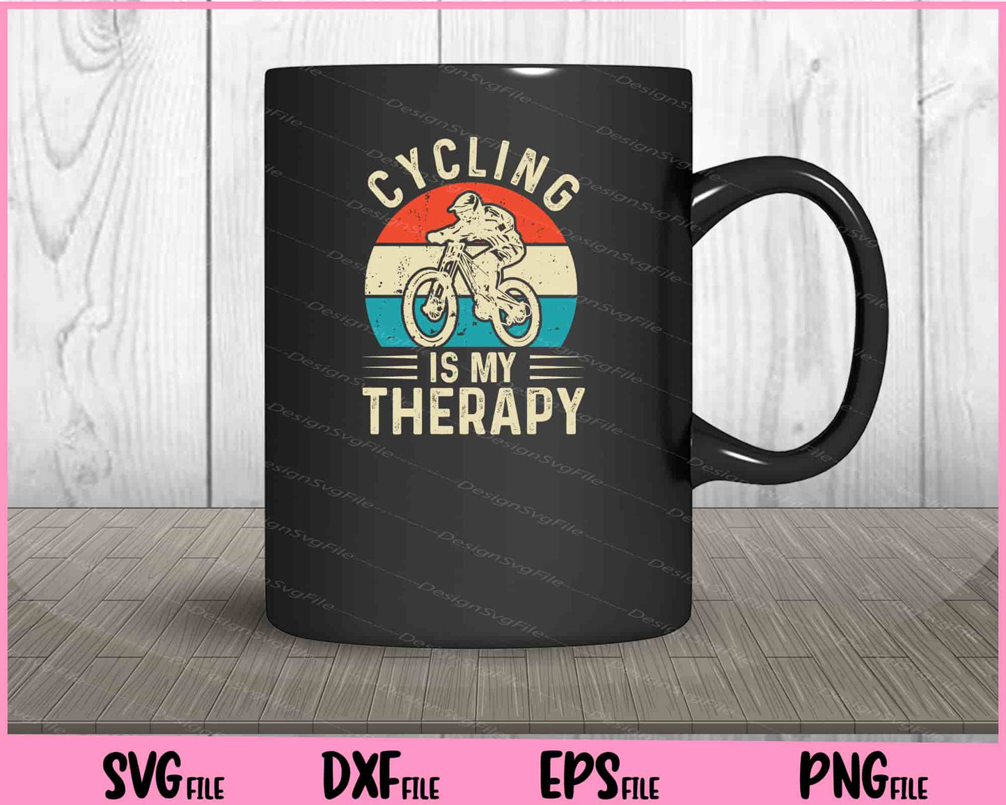 Cycling Is My Therapy Svg Cutting Printable Files  - Premium Cutting Files in SVG, PNG & EPS Formats - Premium SVG Cutting Files for Crafts