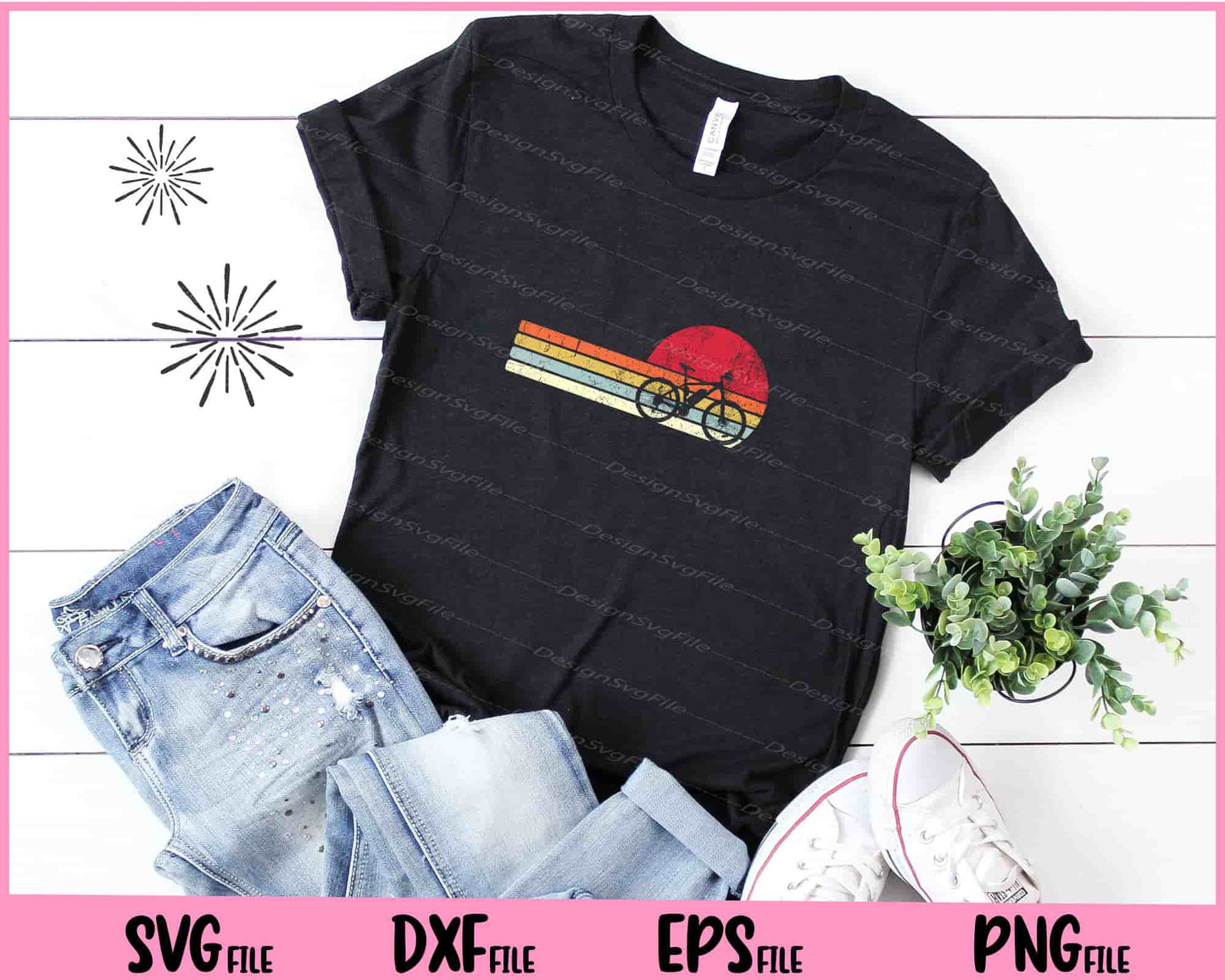 Cycling Retro Style T-Shirt For Cyclist Svg Cutting Printable Files  - Premium Cutting Files in SVG, PNG & EPS Formats - Premium SVG Cutting Files for Crafts