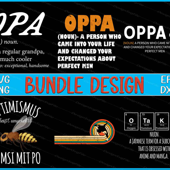 Dad Bundle SVG, Japanese Anime PNG Bundle Oppa Korean