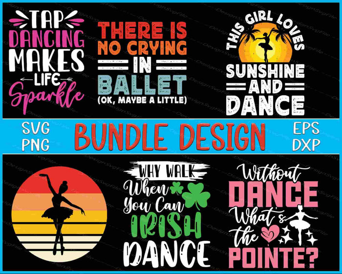 Dancing Bundle SVG Vintage Ballet PNG