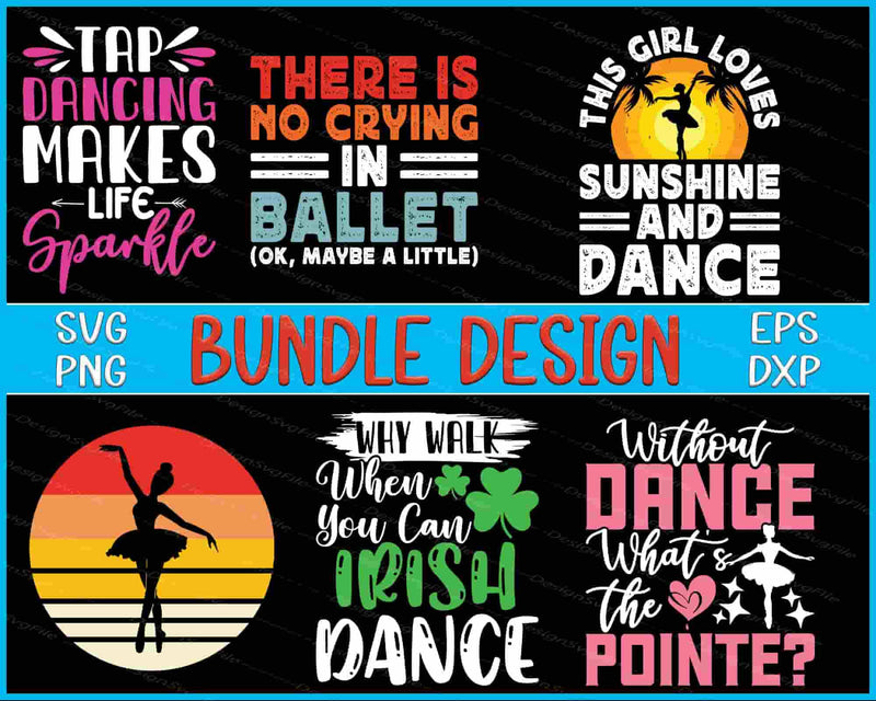 Dancing Bundle SVG Vintage Ballet PNG