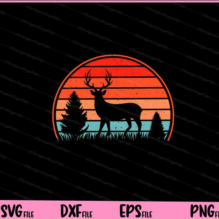 Deer Vintage Retro christmas Svg Cutting Printable File  - Premium Cutting Files in SVG, PNG & EPS Formats - Premium SVG Cutting Files for Crafts