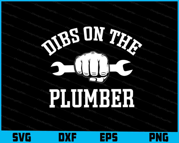 Collection of plumbing-themed designs with text and icons on a black background.