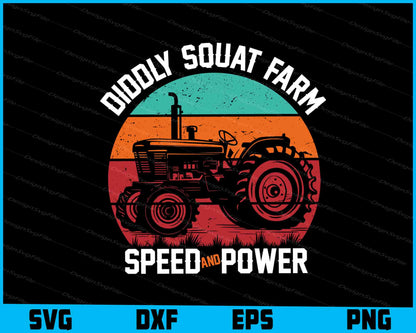 Diddly Squat Farm Speed And Power Tractor SVG PNG Design Printable File  - Premium Cutting Files in SVG, PNG & EPS Formats - Premium SVG Cutting Files for Crafts