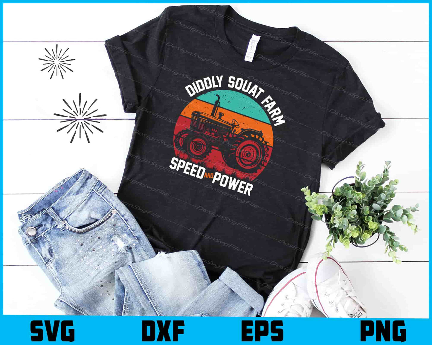 Diddly Squat Farm Speed And Power Tractor SVG PNG Design Printable File  - Premium Cutting Files in SVG, PNG & EPS Formats - Premium SVG Cutting Files for Crafts