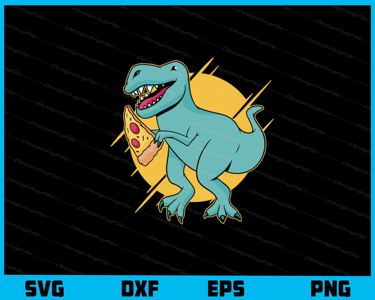 Dinosaur Animal Eating Pizza Svg Cutting Printable File  - Premium Cutting Files in SVG, PNG & EPS Formats - Premium SVG Cutting Files for Crafts