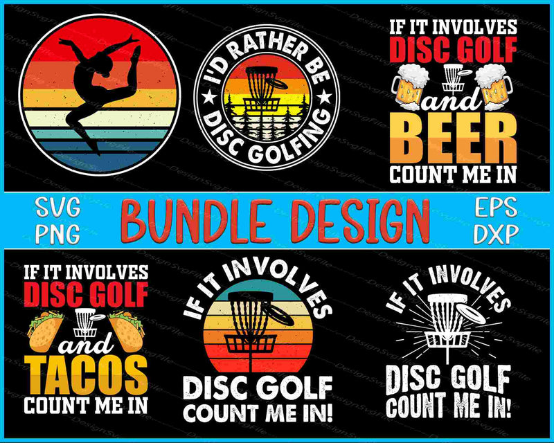 Disc Golf Bundle SVG, Beer PNG