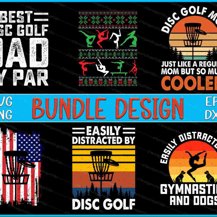 Disc Golf Bundle SVG, Christmas Ugly PNG