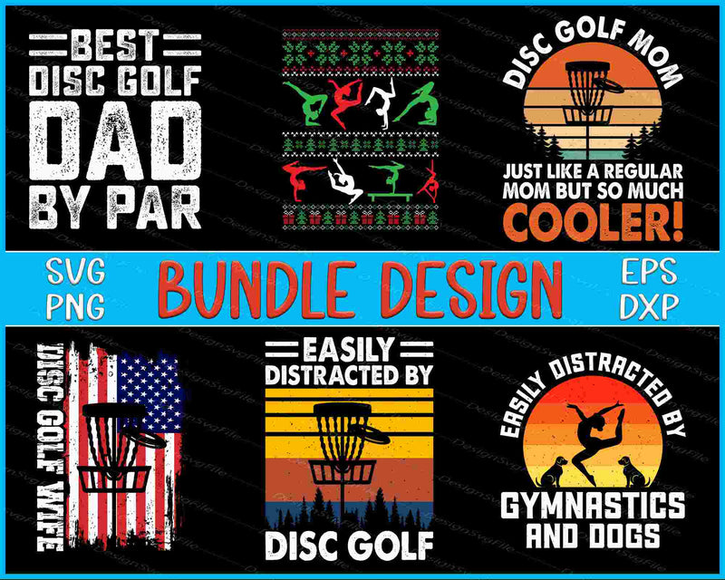 Disc Golf Bundle SVG, Christmas Ugly PNG