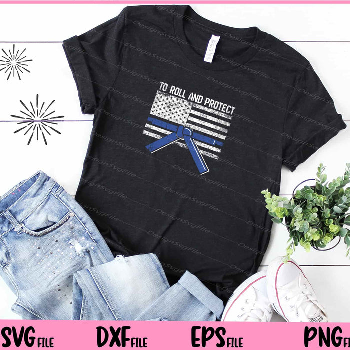 Distressed Police Thin Blue Line BJJ MMA Jiu Jitsu Svg Cutting Printable File  - Premium Cutting Files in SVG, PNG & EPS Formats - Premium SVG Cutting Files for Crafts