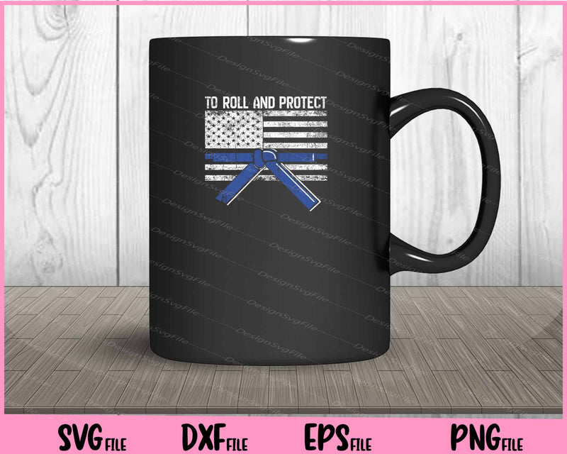 Distressed Police Thin Blue Line BJJ MMA Jiu Jitsu mug