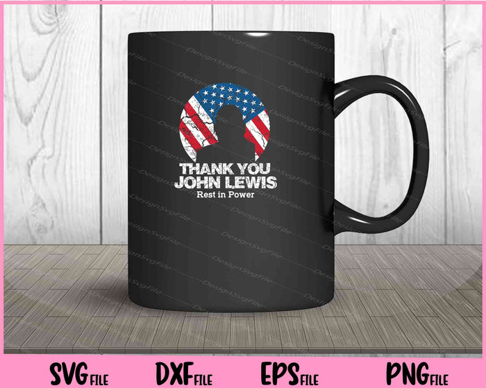 USA Flag Thank you John Lewis Rest in Power Svg Cutting Printable Files  - Premium Cutting Files in SVG, PNG & EPS Formats - Premium SVG Cutting Files for Crafts