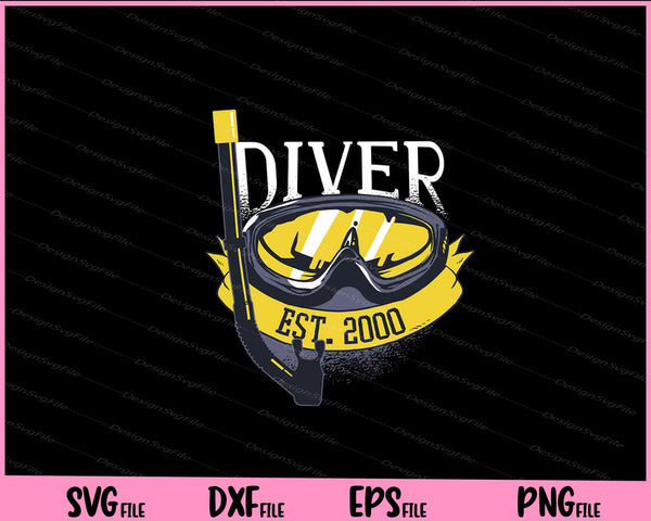 Diver Since 2000 funny svg