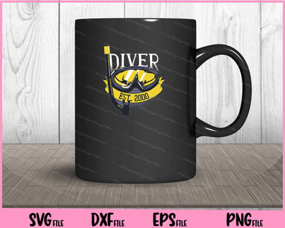 Diver Since 2000 funny Svg Cutting Printable Files  - Premium Cutting Files in SVG, PNG & EPS Formats - Premium SVG Cutting Files for Crafts