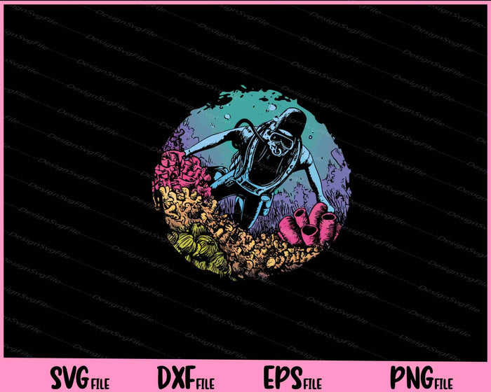 Diver Underwater In Coral Reef Svg Cutting Printable Files  - Premium Cutting Files in SVG, PNG & EPS Formats - Premium SVG Cutting Files for Crafts