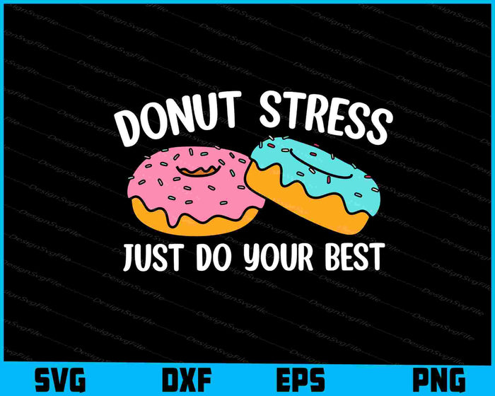 Collection of donut-themed motivational phrases and graphics on a black background with colorful donuts.