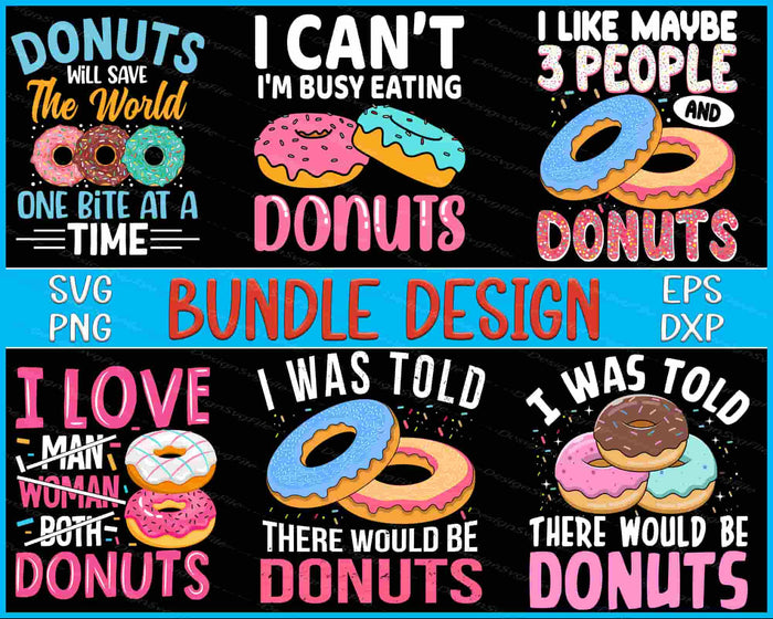 Collection of donut-themed sayings in various fonts and colors on a black background.