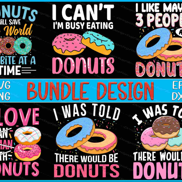 Collection of donut-themed sayings in various fonts and colors on a black background.