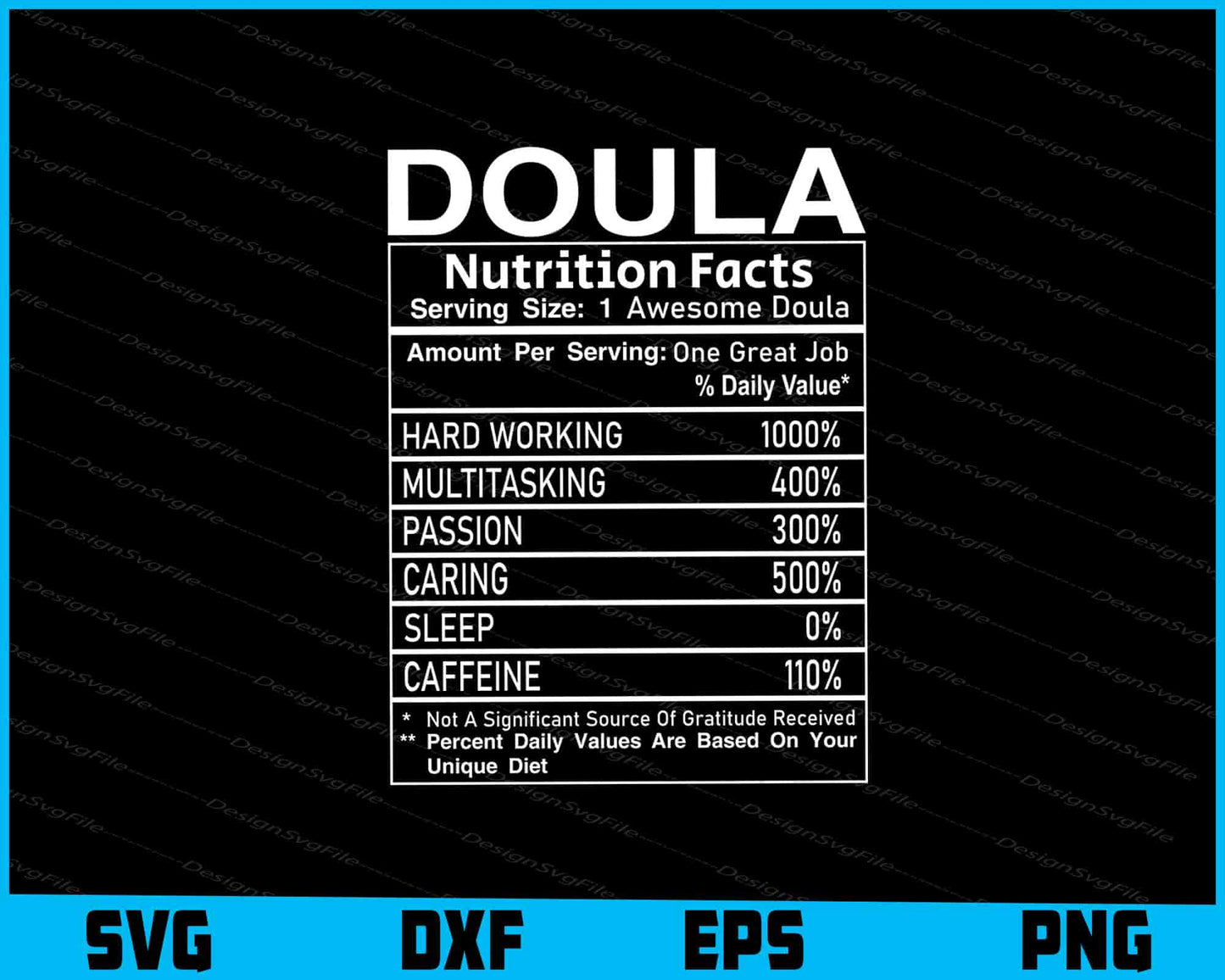 Doula SVG, Doula Nutritional Facts Shirt