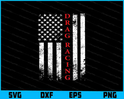 Drag Racing American Flag SVG