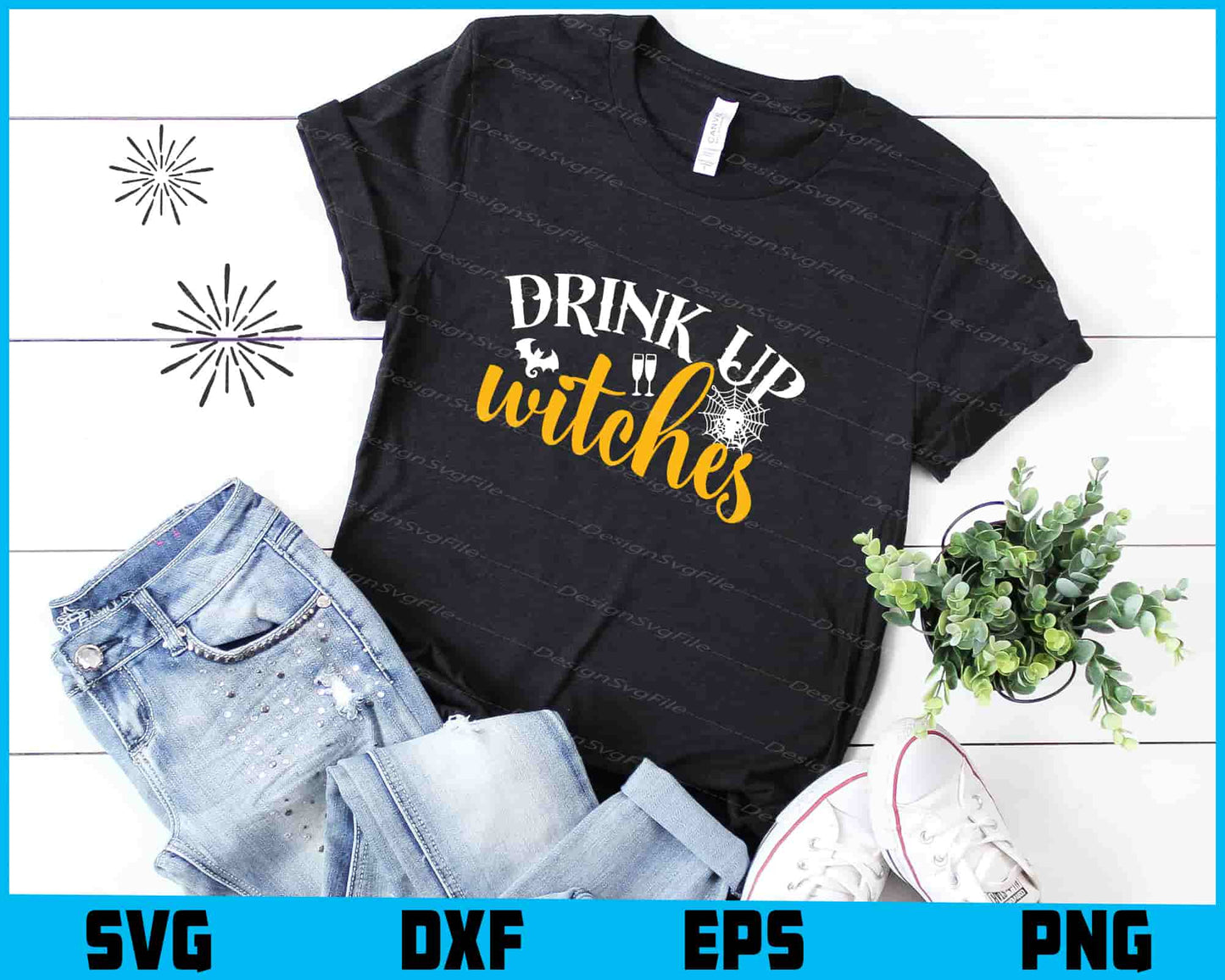 Funny Drink Up Witches Halloween SVG PNG Cutting File