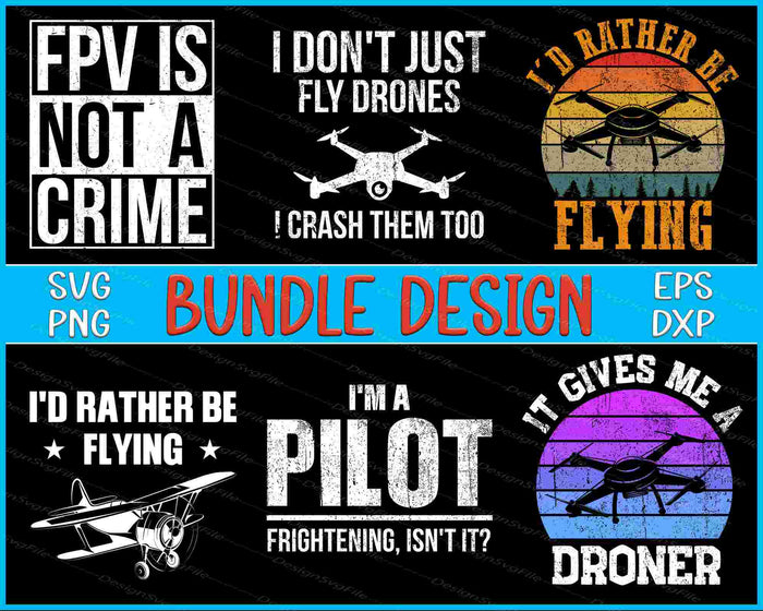 Drone Bundle SVG, Fly Drone PNG