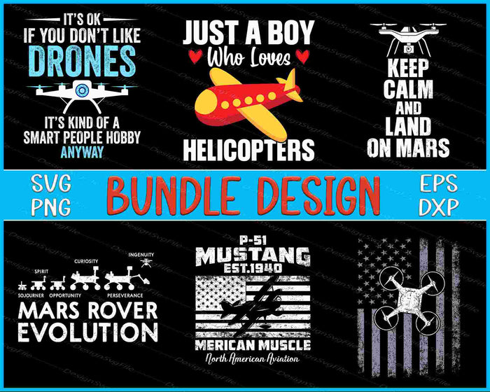 Drone Bundle SVG, Helicopter PNG