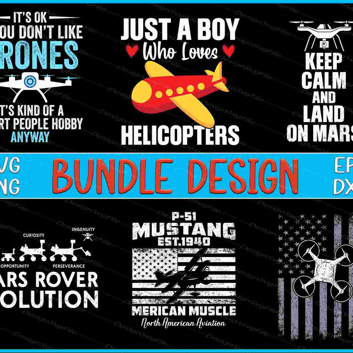Drone Bundle SVG, Helicopter PNG
