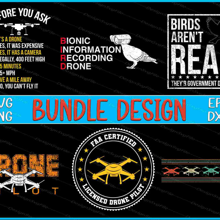 Drone Bundle SVG, Pilot PNG