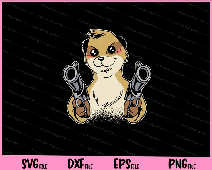 Dual Wielding Meerkat Svg Cutting Printable Files  - Premium Cutting Files in SVG, PNG & EPS Formats - Premium SVG Cutting Files for Crafts