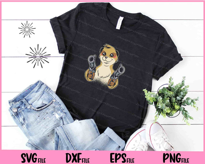 Dual Wielding Meerkat Svg Cutting Printable Files  - Premium Cutting Files in SVG, PNG & EPS Formats - Premium SVG Cutting Files for Crafts