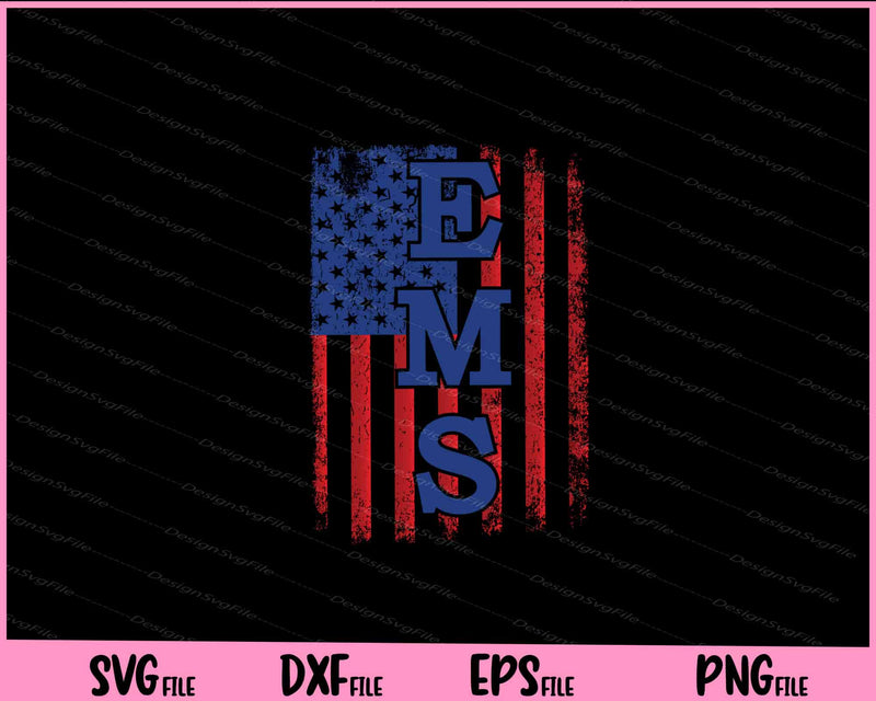 EMS American Flag 911 Emergency svg