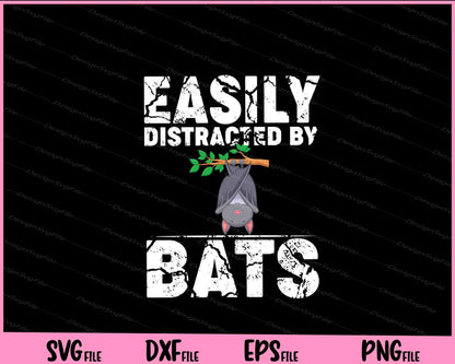 Easily Distracted By Bats Funny Bat Gift Halloween Svg Cutting Printable Files  - Premium Cutting Files in SVG, PNG & EPS Formats - Premium SVG Cutting Files for Crafts