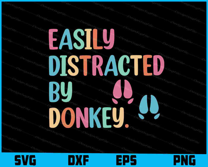 Easily Distracted By Donkey SVG, Animals PNG