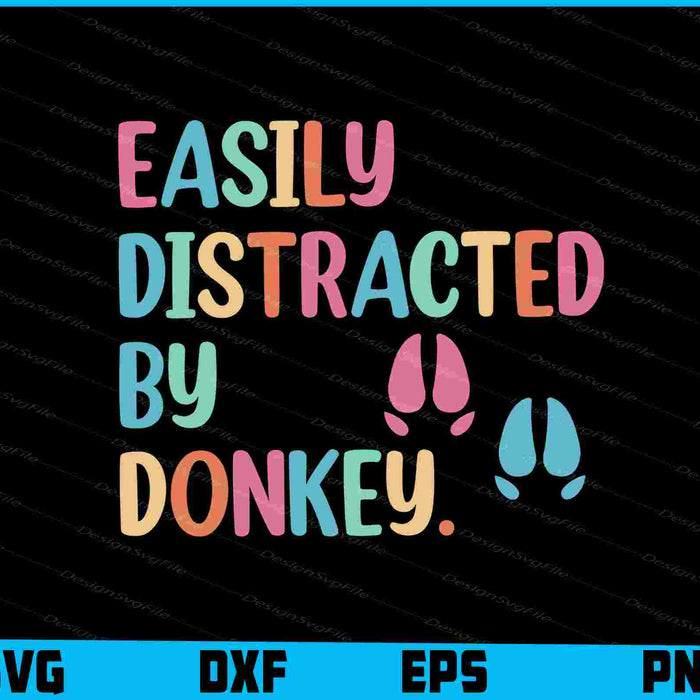 Easily Distracted By Donkey SVG, Animals PNG