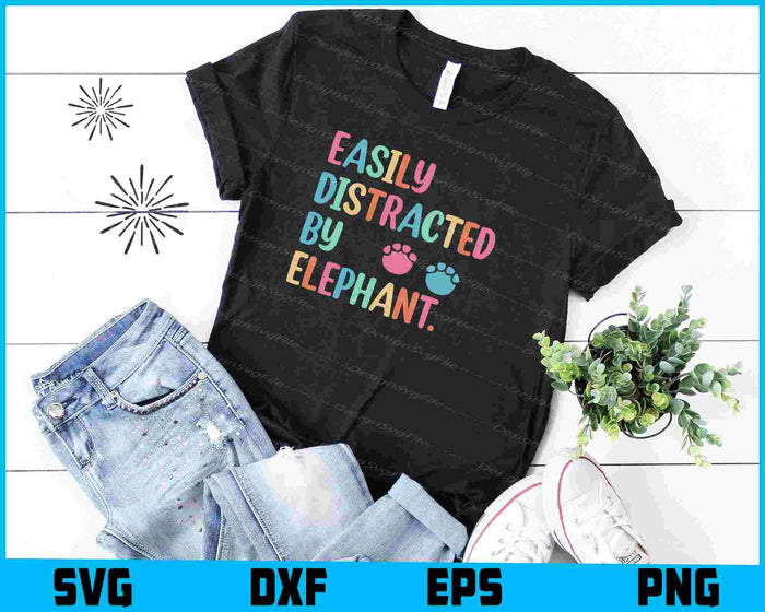Easily Distracted By Elephant SVG, Animals PNG