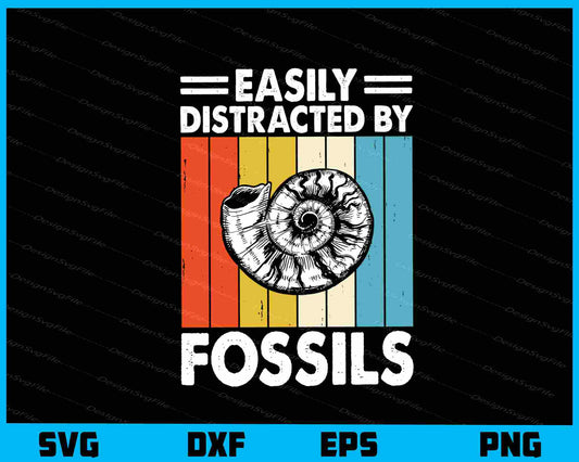 Easily Distracted By Fossils Vintage Svg Cutting Printable File  - Premium Cutting Files in SVG, PNG & EPS Formats - Premium SVG Cutting Files for Crafts