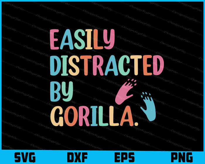 Easily Distracted By Gorilla SVG, Animals PNG