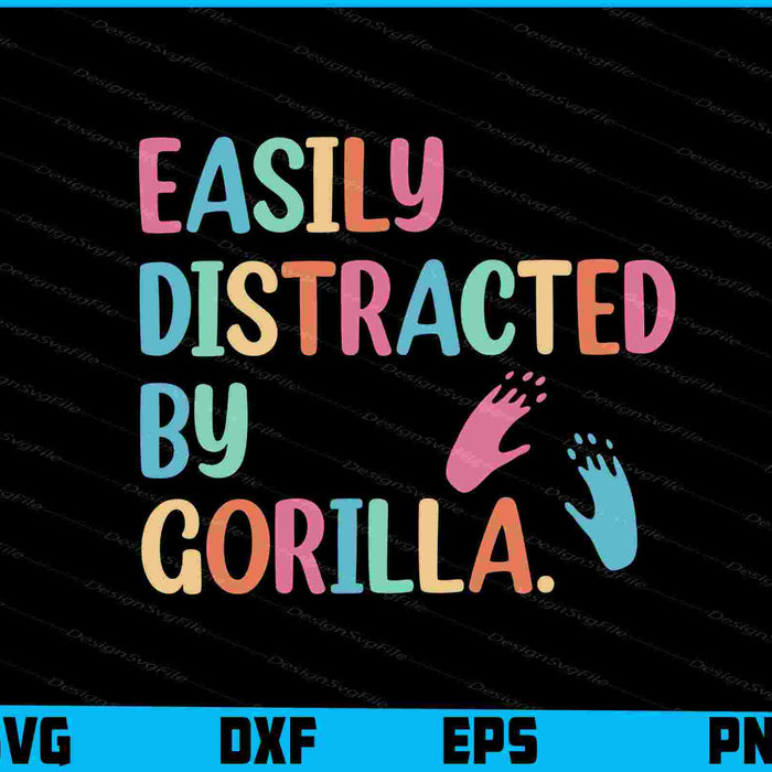 Easily Distracted By Gorilla SVG, Animals PNG