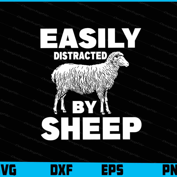 Easily Distracted By Sheep SVG, Animals PNG