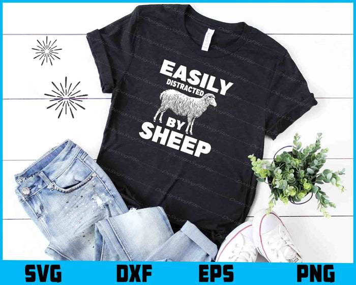 Easily Distracted By Sheep SVG, Animals PNG