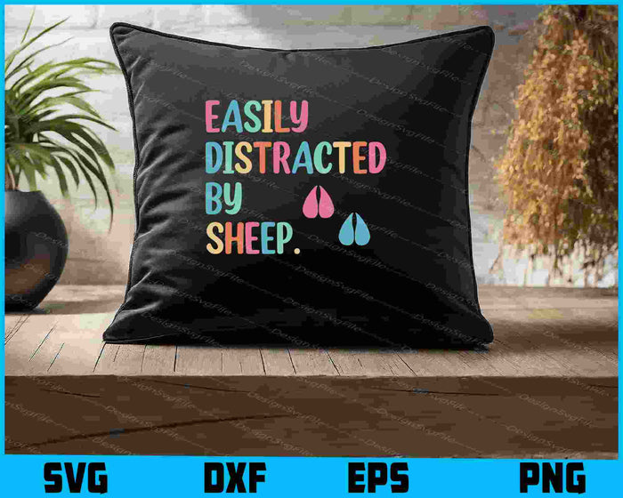 Easily Distracted By Sheep SVG, Animals PNG