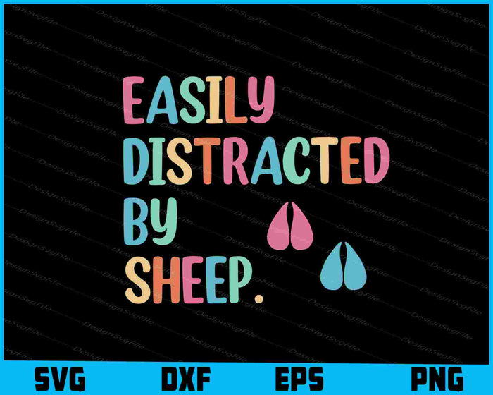 Easily Distracted By Sheep SVG, Animals PNG