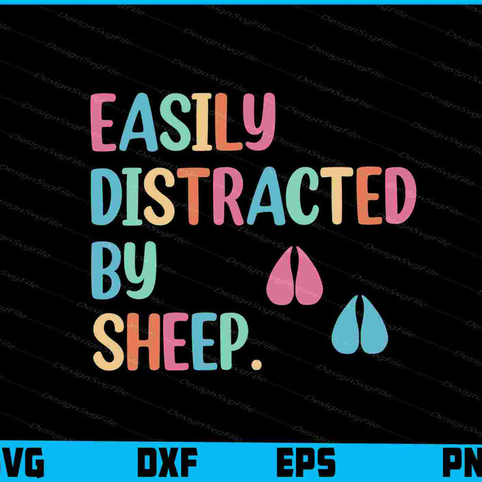 Easily Distracted By Sheep SVG, Animals PNG